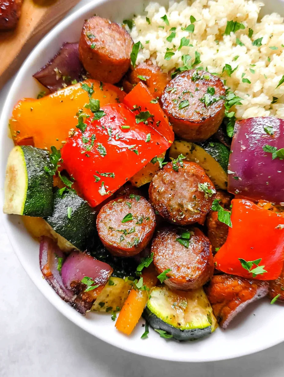 Air Fryer Chicken Sausage and Veggies