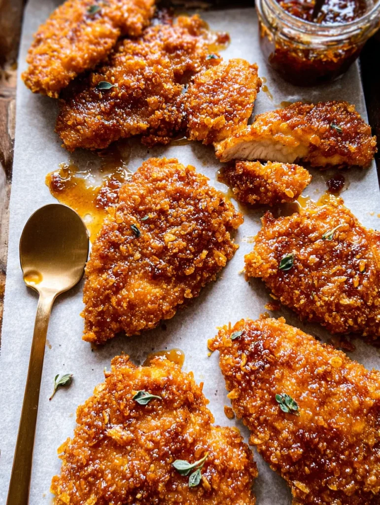 Baked Crunchy Hot Honey Chicken