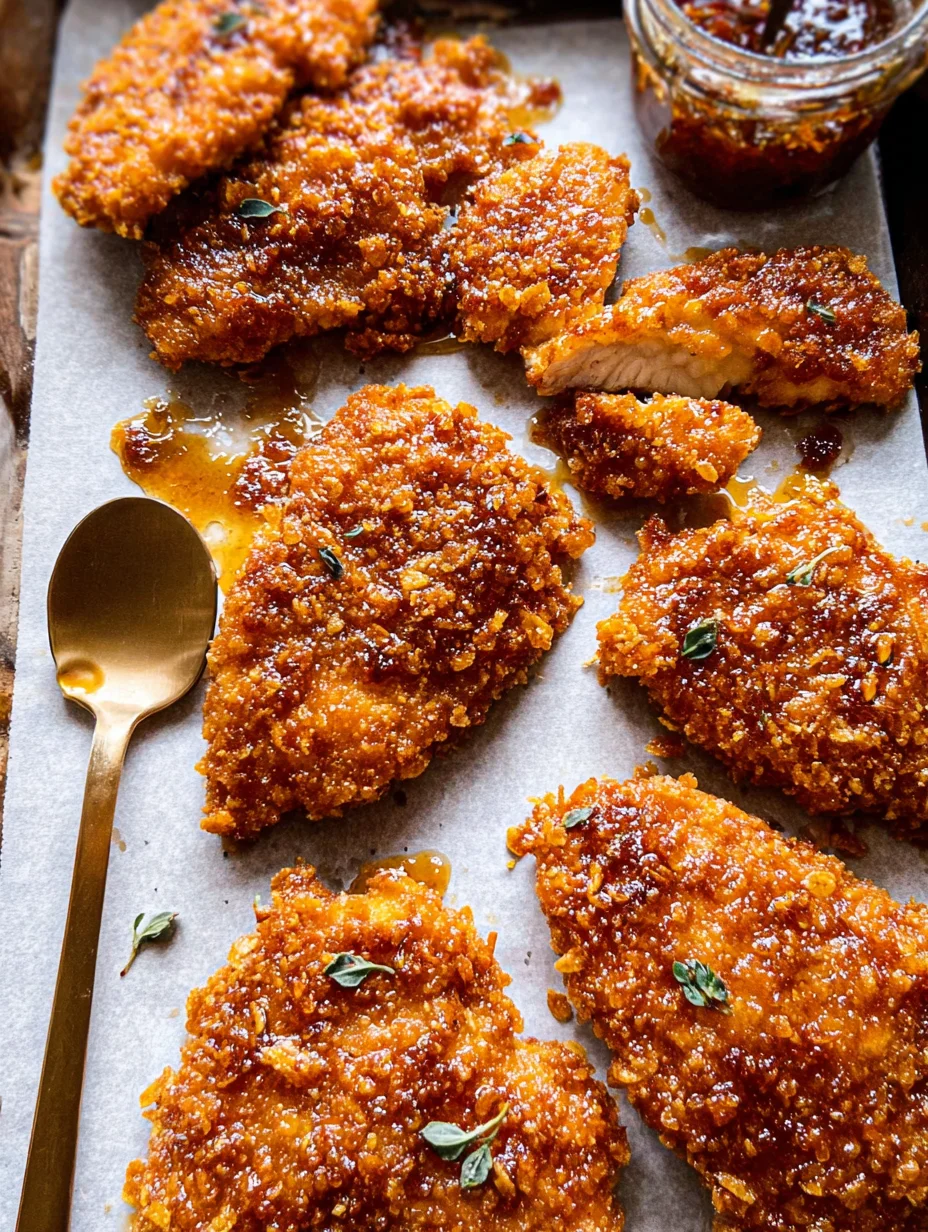 Baked Crunchy Hot Honey Chicken