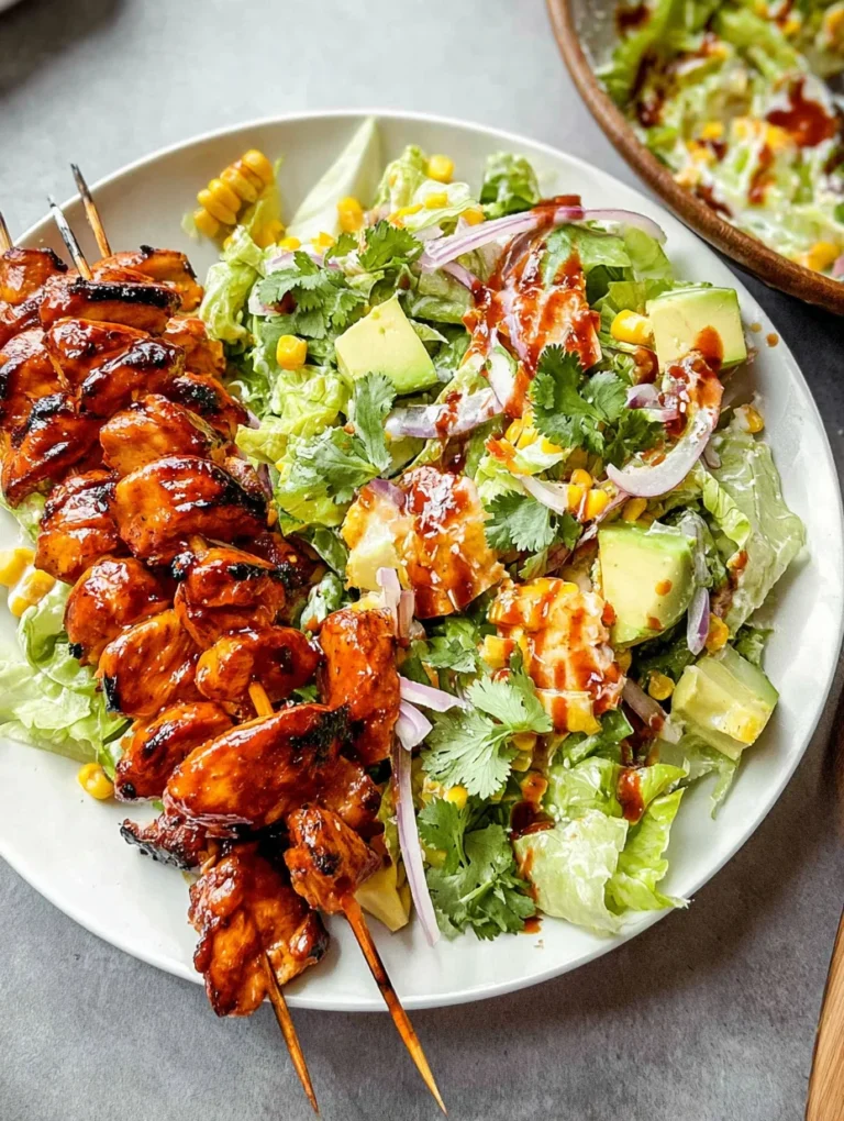 BBQ Chicken Skewer Salad