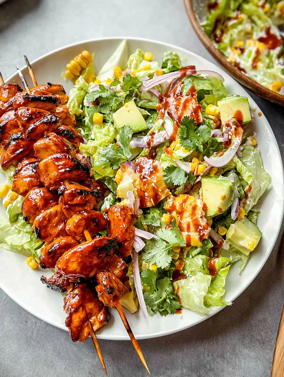 BBQ Chicken Skewer Salad