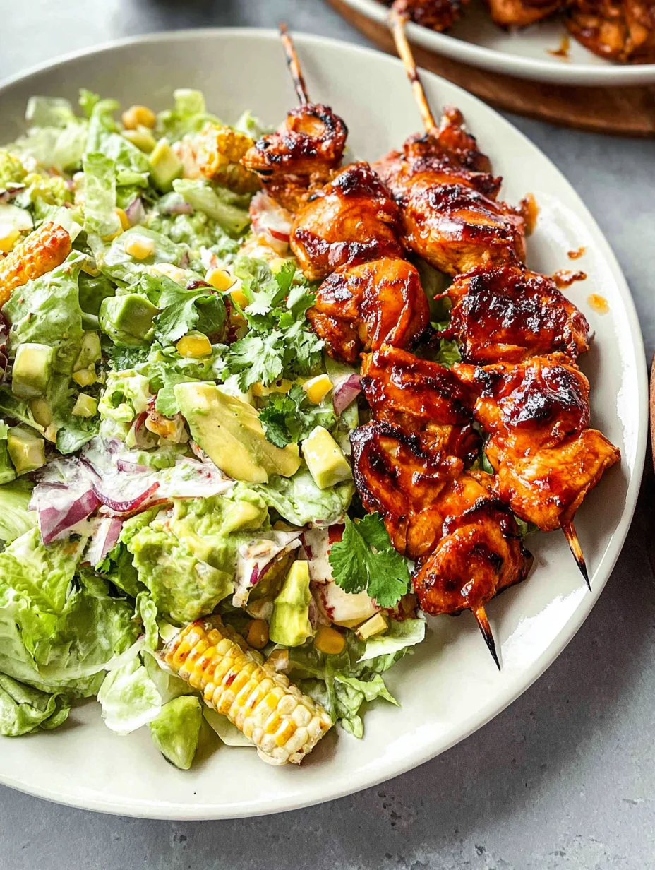 BBQ Chicken Skewer Salad