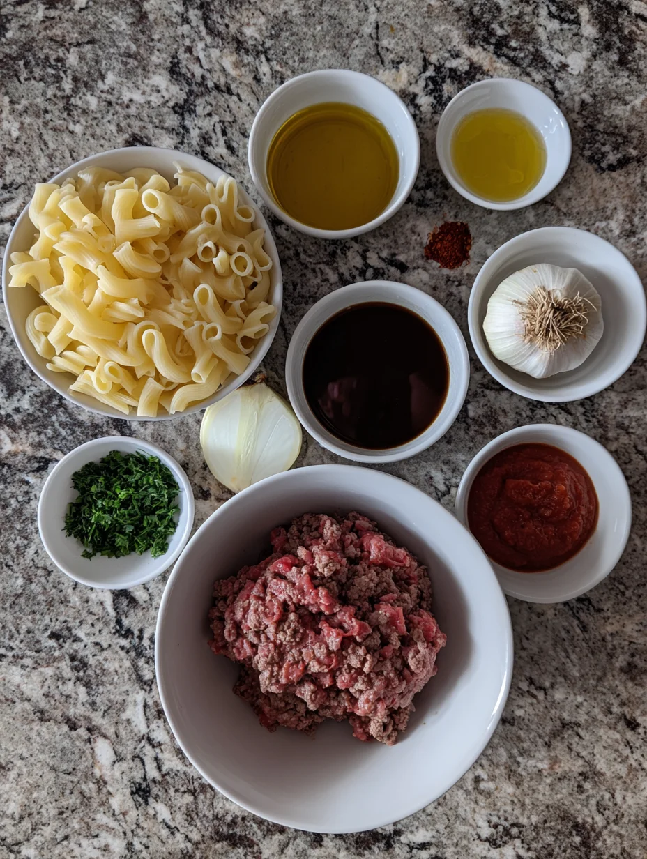 Cheesy Ground Beef Pasta Skillet