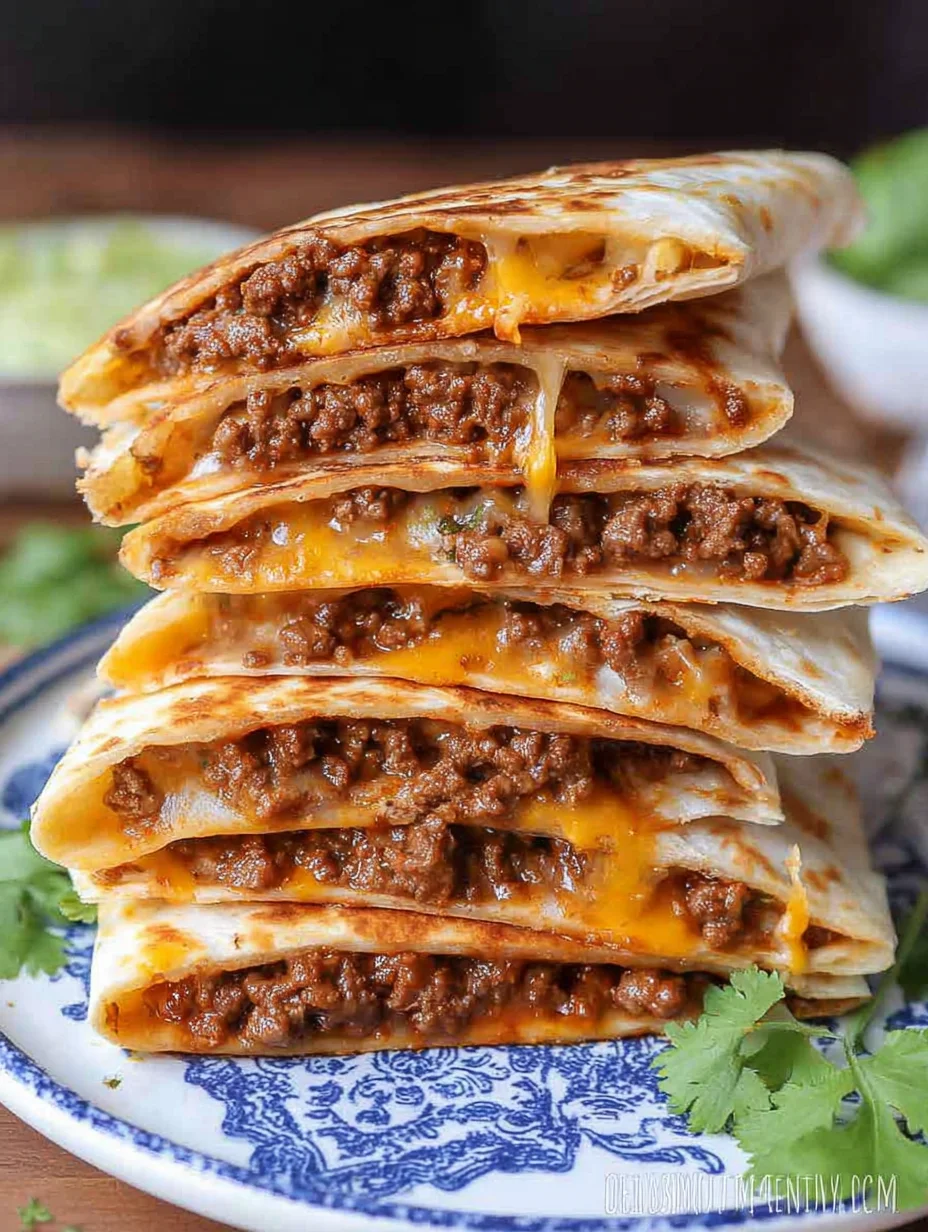 Cheesy Ground Beef Quesadillas