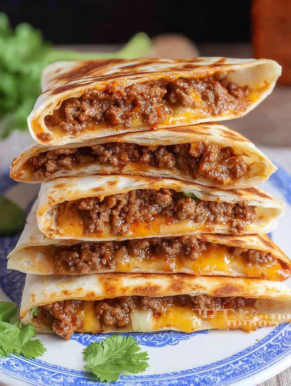 Cheesy Ground Beef Quesadillas