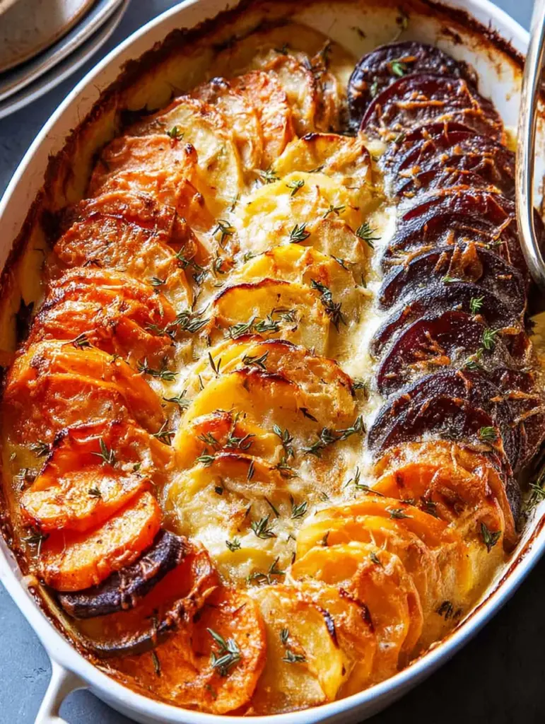 Cheesy Root Vegetable Gratin