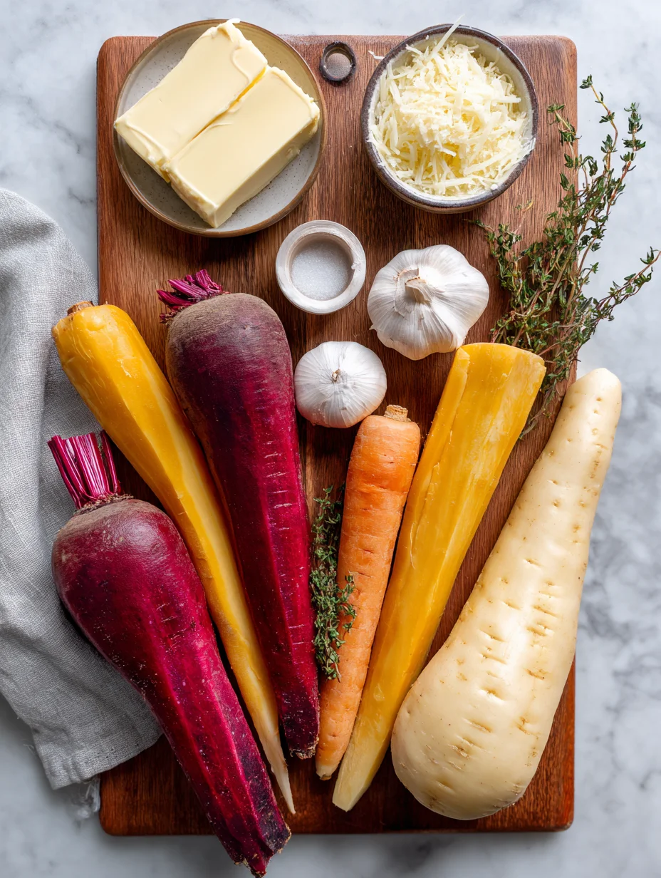 Cheesy Root Vegetable Gratin