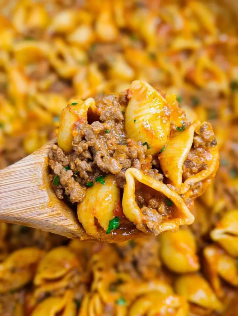 Creamy Beef and Shells