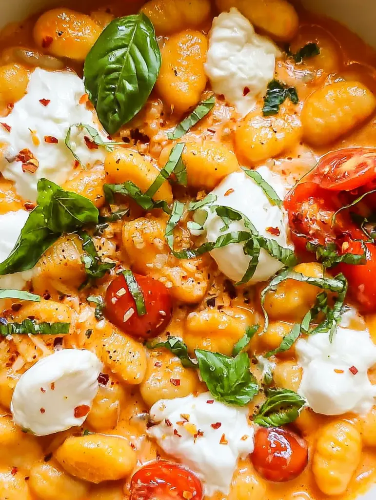 Creamy Tomato Gnocchi with Burrata