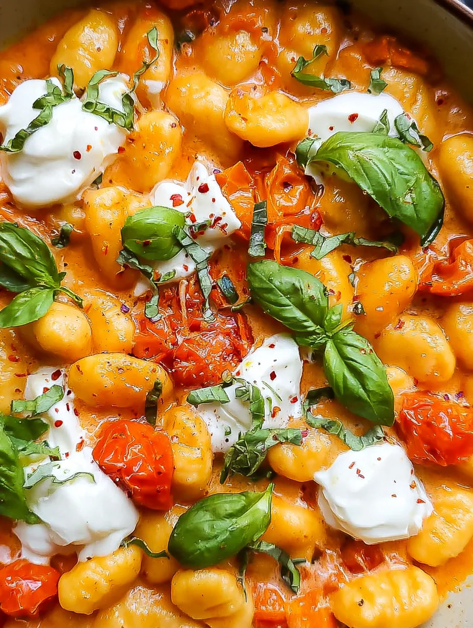 Creamy Tomato Gnocchi with Burrata