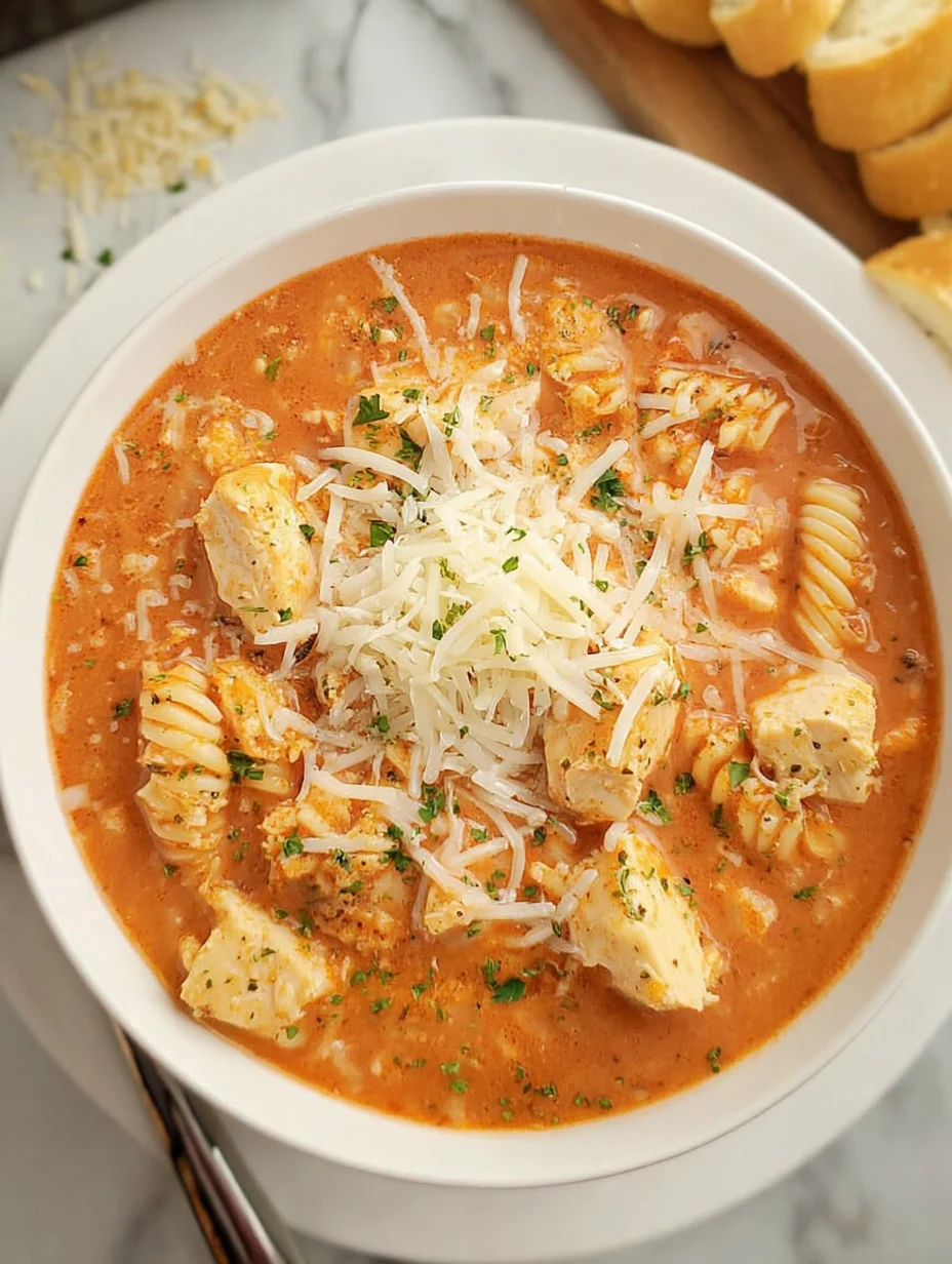 Crockpot Chicken Parmesan Soup