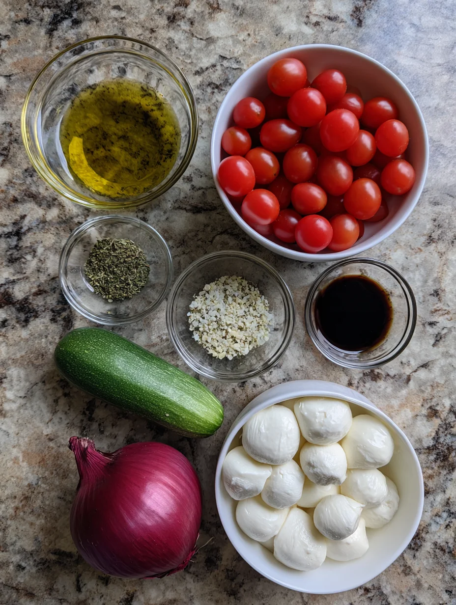 Fresh Cucumber Caprese Salad