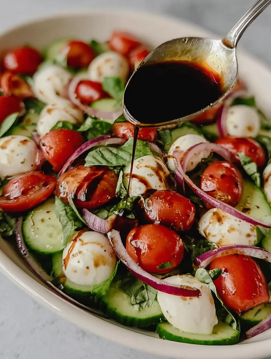 Fresh Cucumber Caprese Salad