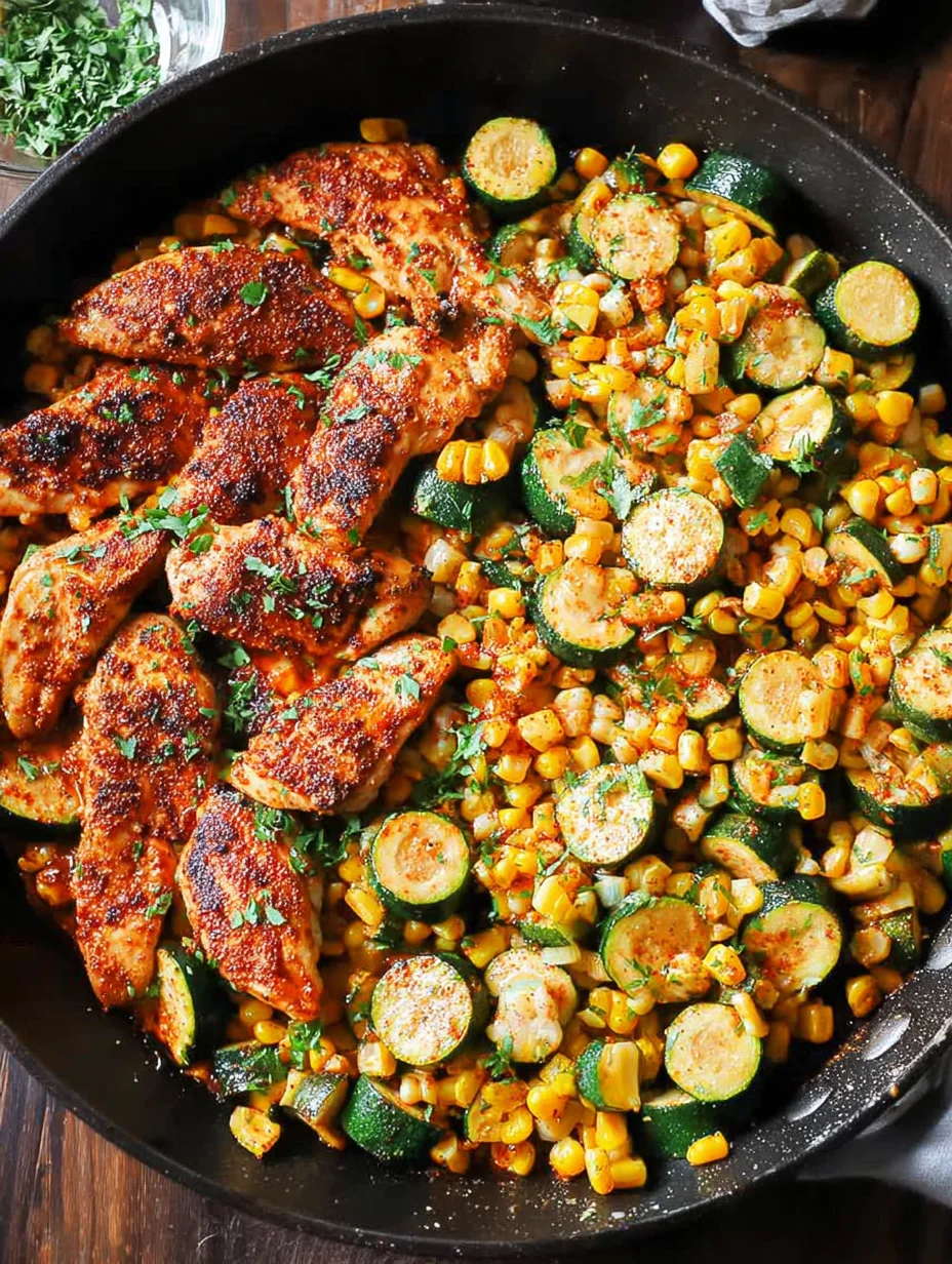 Garlic Butter Chicken with Zucchini and Corn