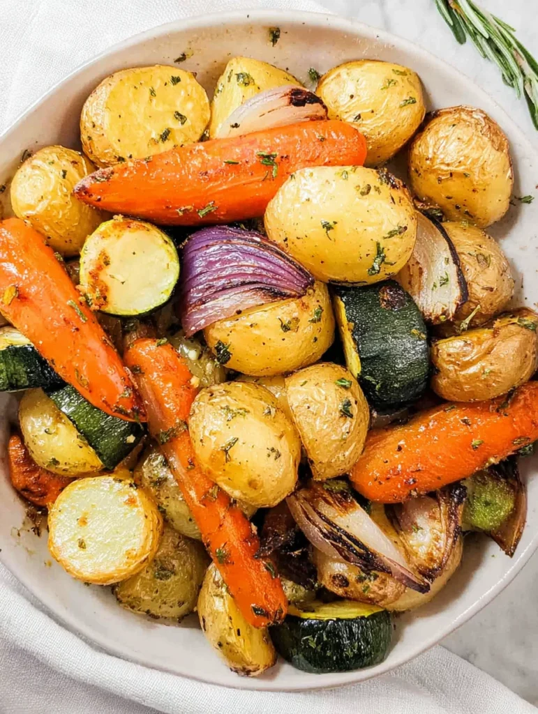 Garlic Herb Roasted Potatoes Carrots and Zucchini