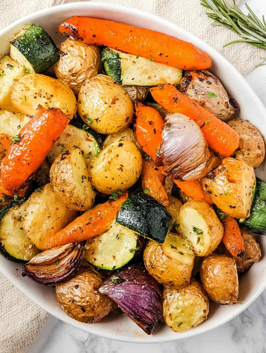 Garlic Herb Roasted Potatoes Carrots and Zucchini