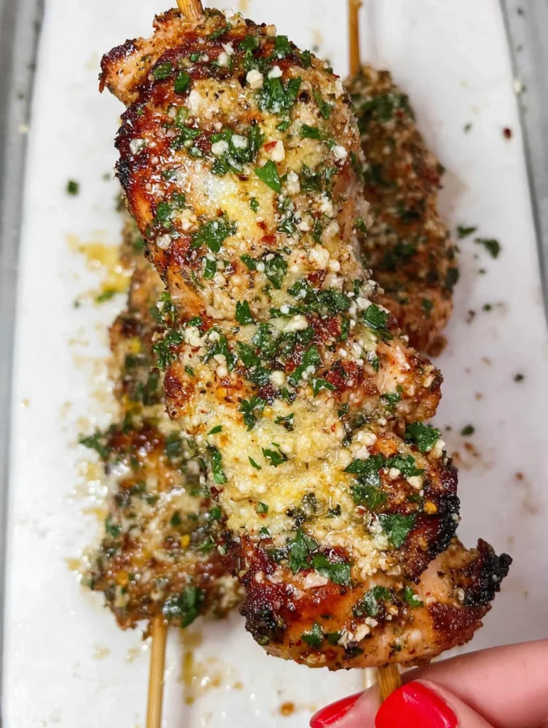 Garlic Parmesan Chicken Skewers