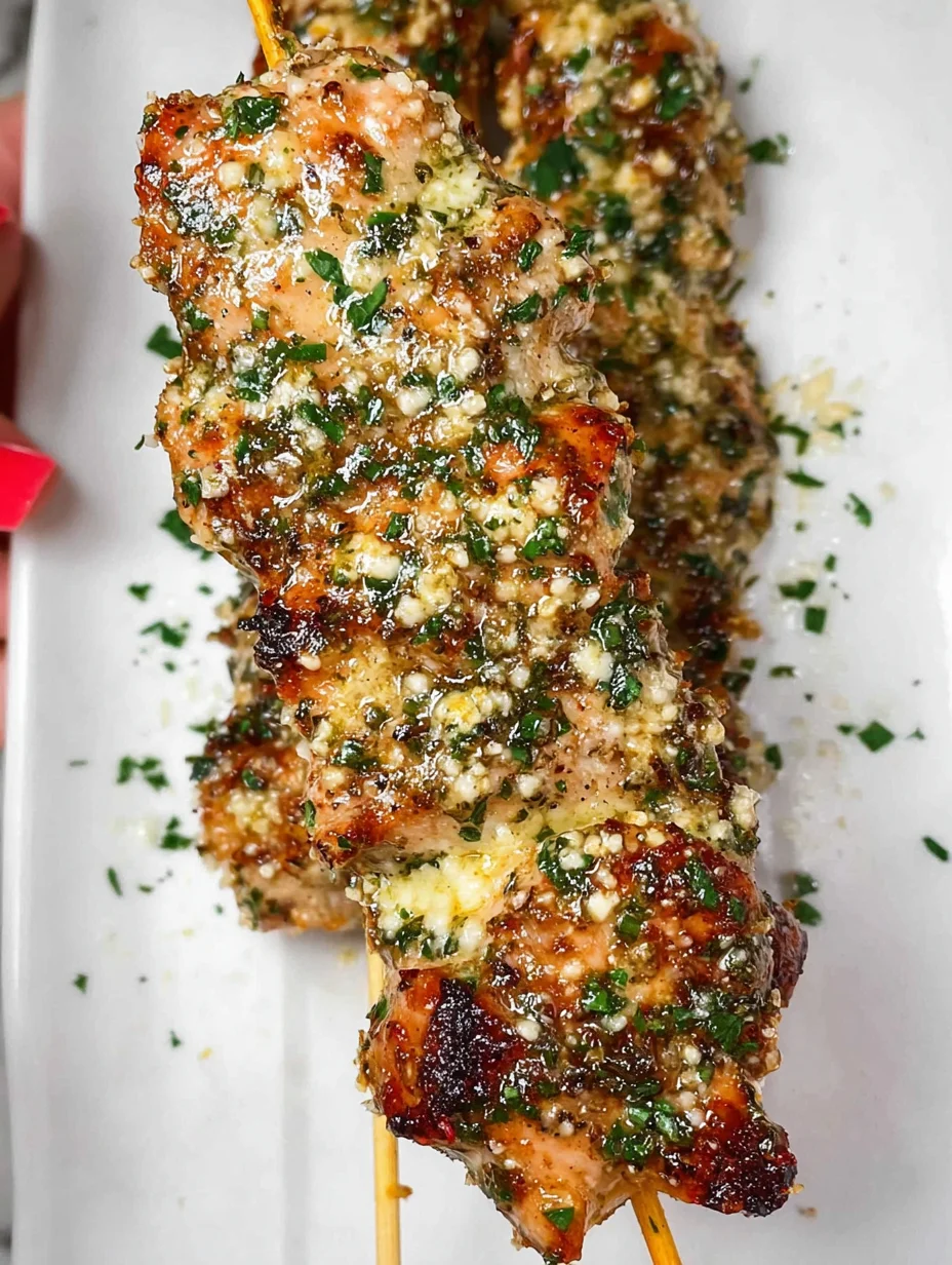 Garlic Parmesan Chicken Skewers