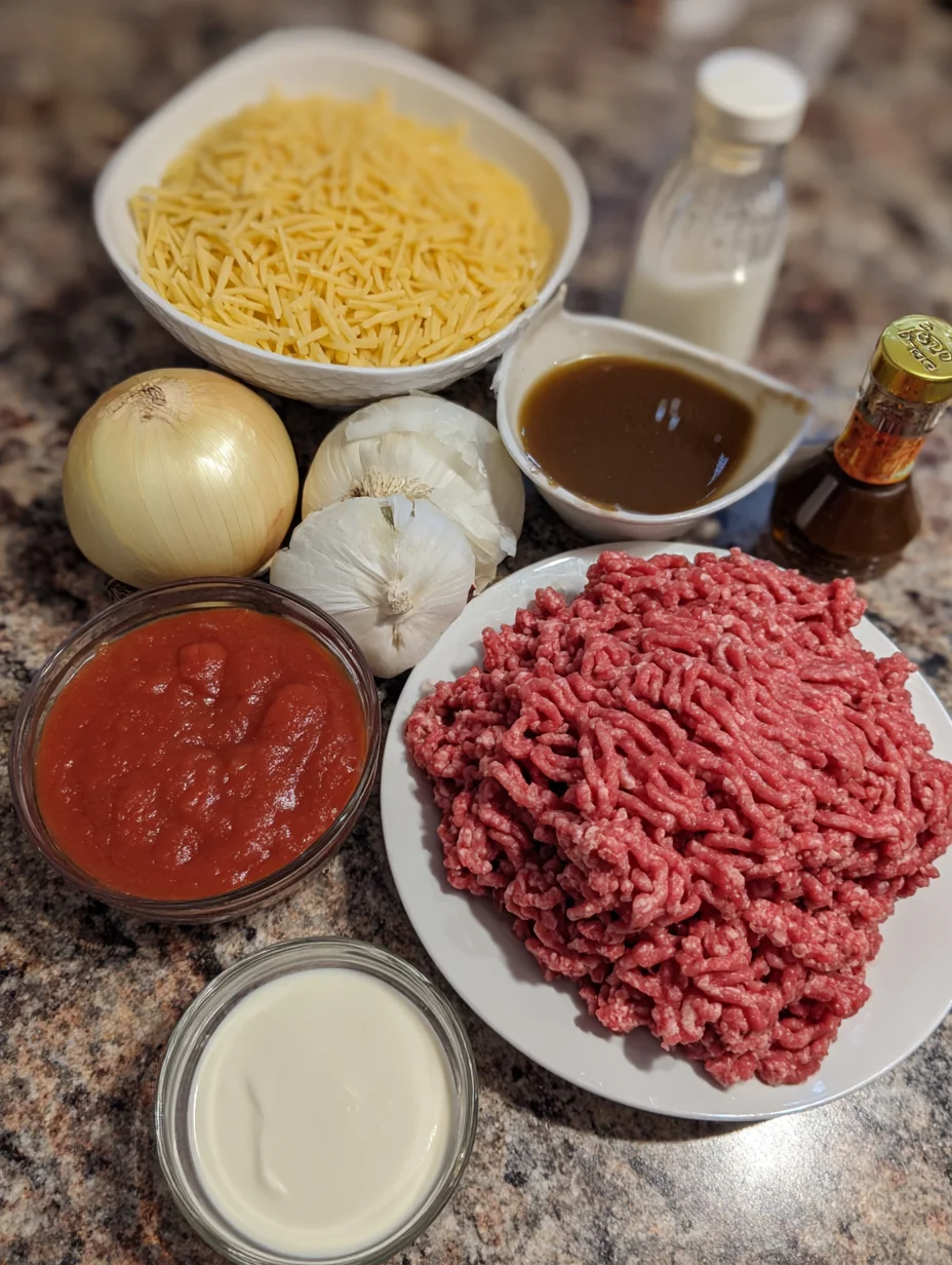 Ground Beef Orzo with Tomato Cream Sauce