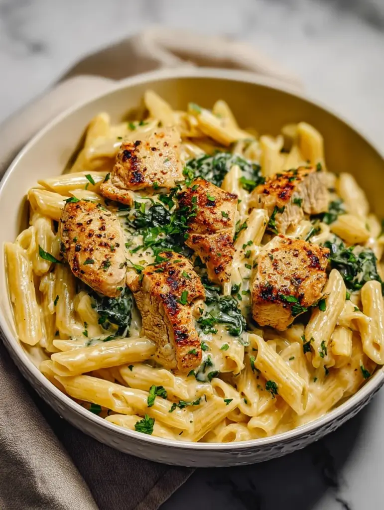 Healthy Garlic Parmesan Chicken Pasta