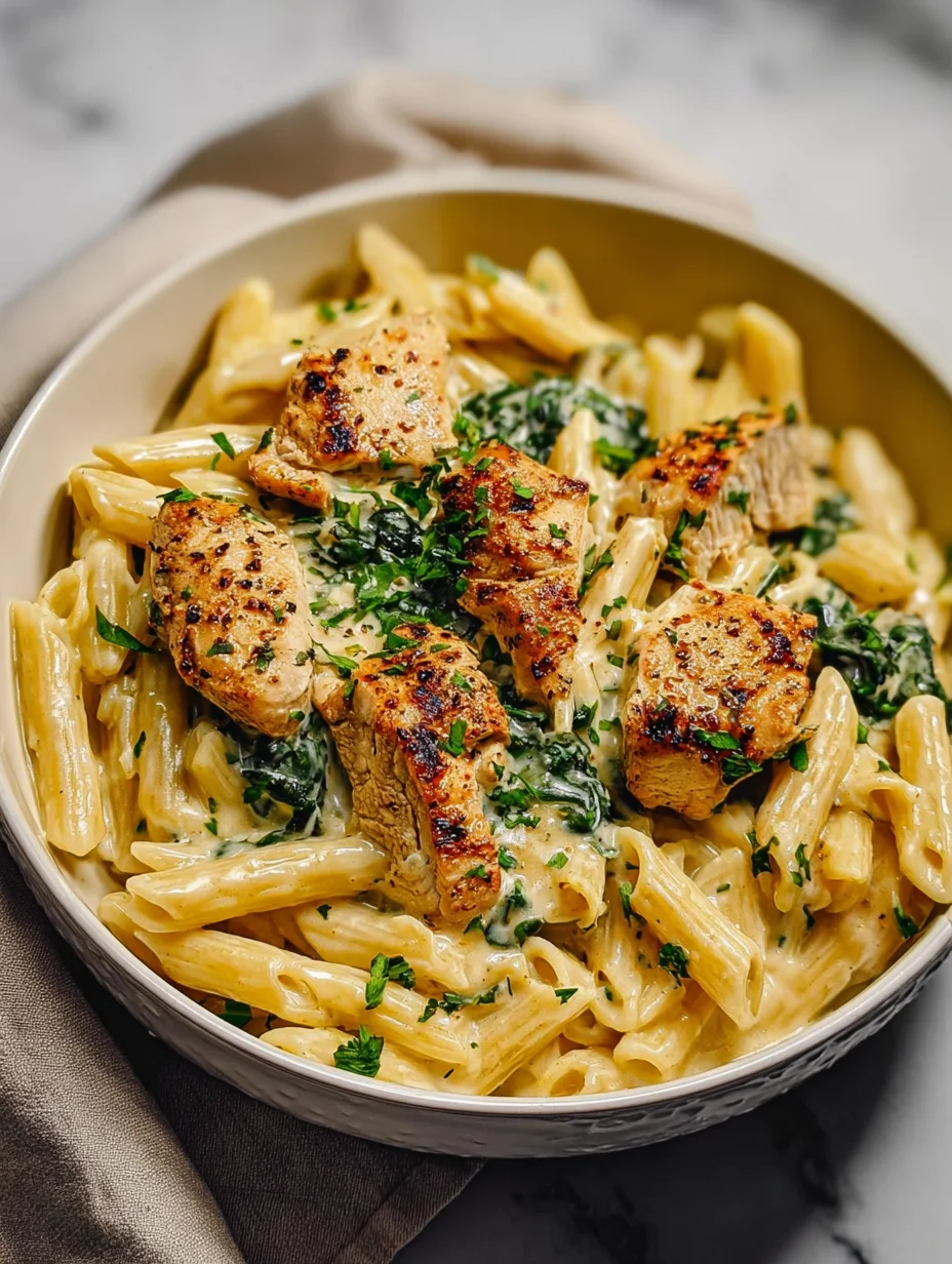 Healthy Garlic Parmesan Chicken Pasta