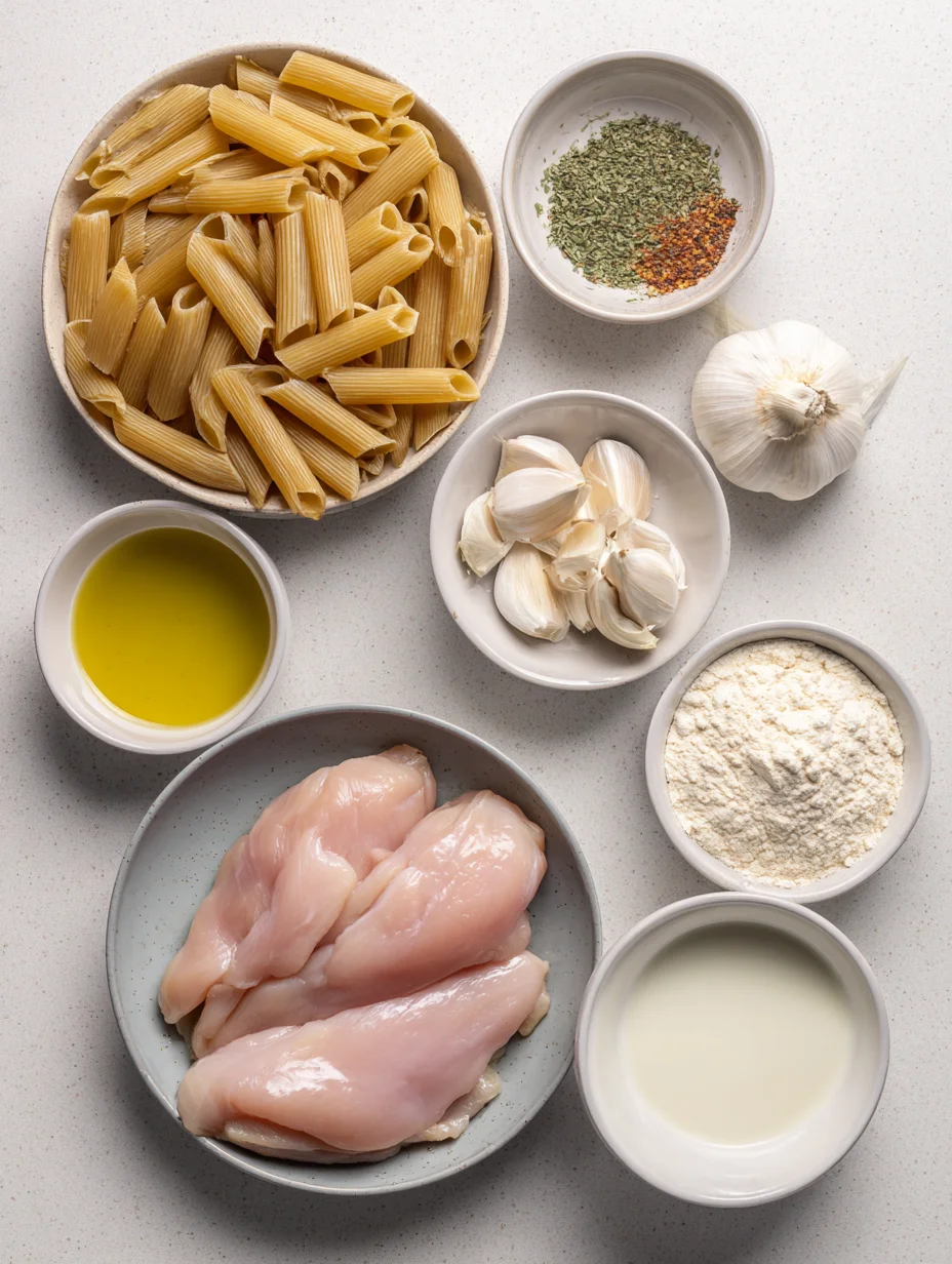 Healthy Garlic Parmesan Chicken Pasta