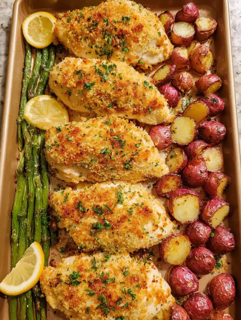 Parmesan Crusted Chicken Sheet Pan Dinner
