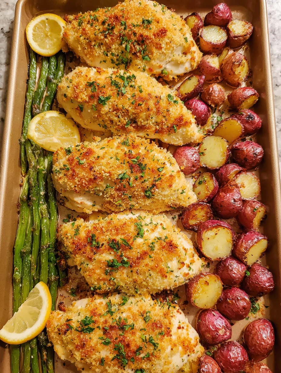 Parmesan Crusted Chicken Sheet Pan Dinner