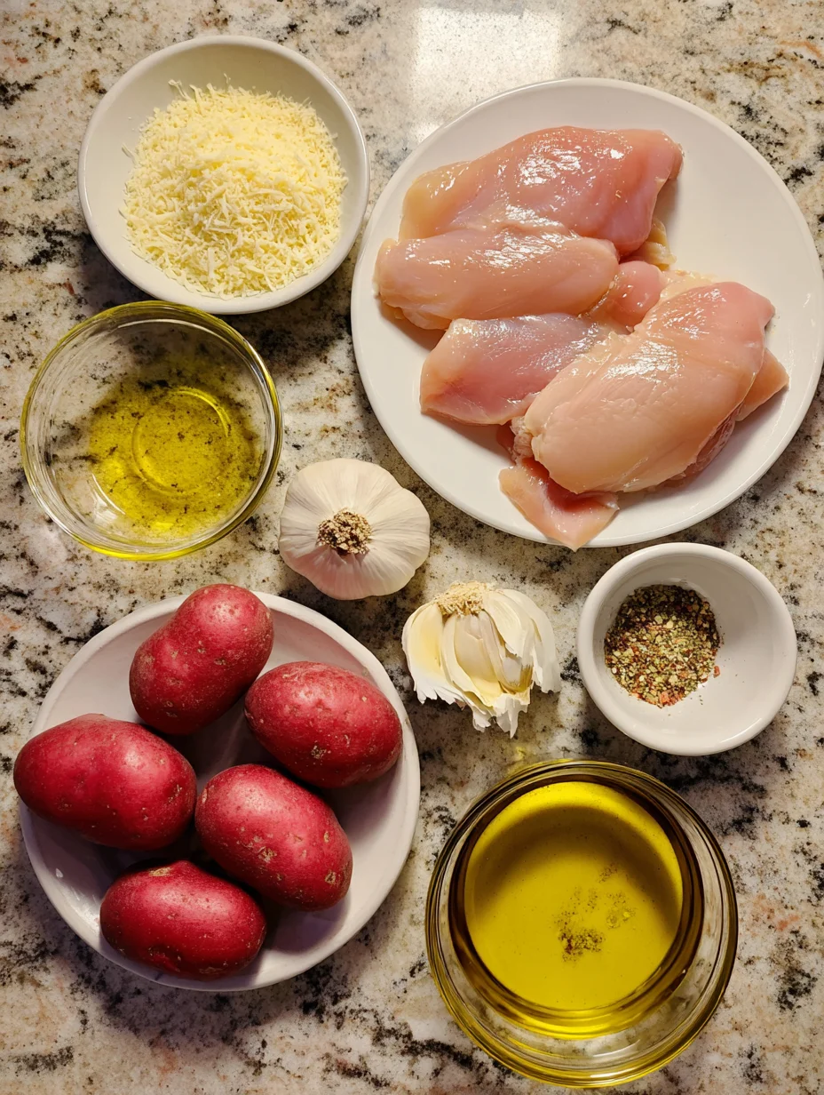 Parmesan Crusted Chicken Sheet Pan Dinner