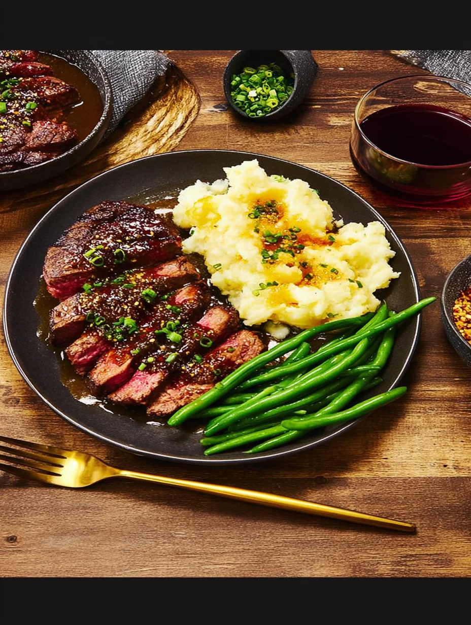 Ribeye and Roasted Garlic Pan Sauce