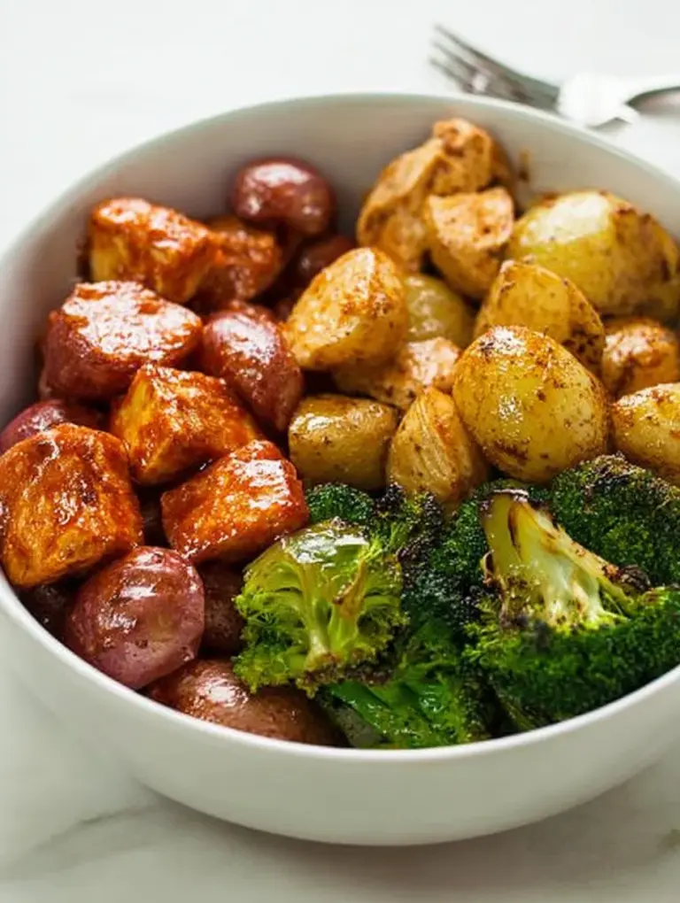 Skinny Chicken and Roasted Potato Bowl
