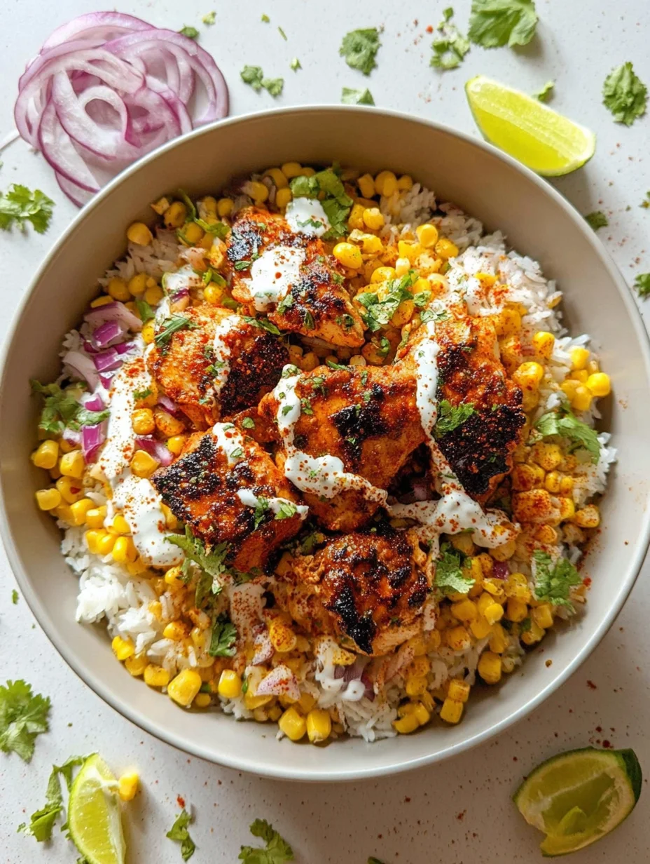 Street Corn Chicken Rice Bowl