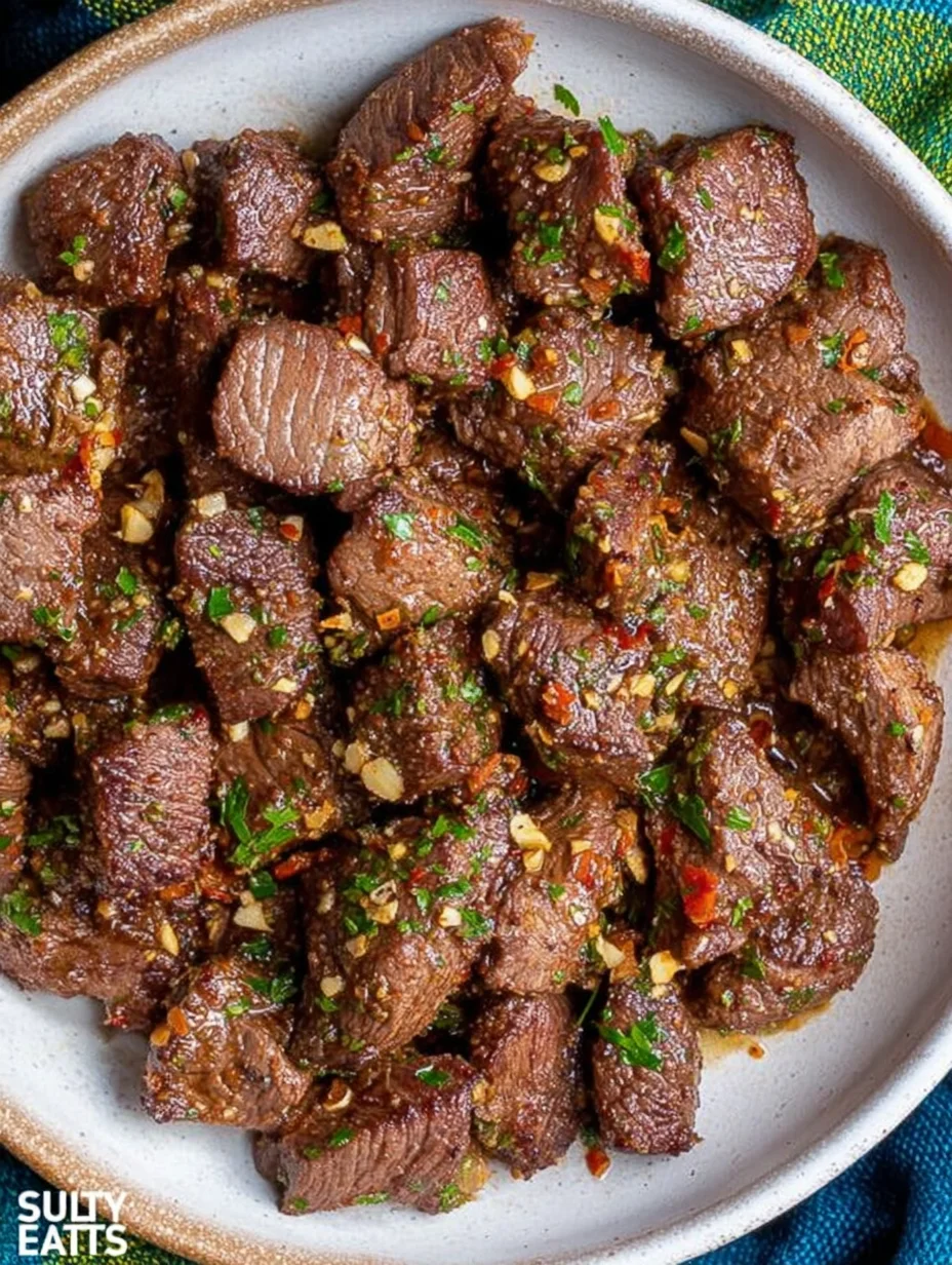 Air Fryer Garlic Butter Steak Bites