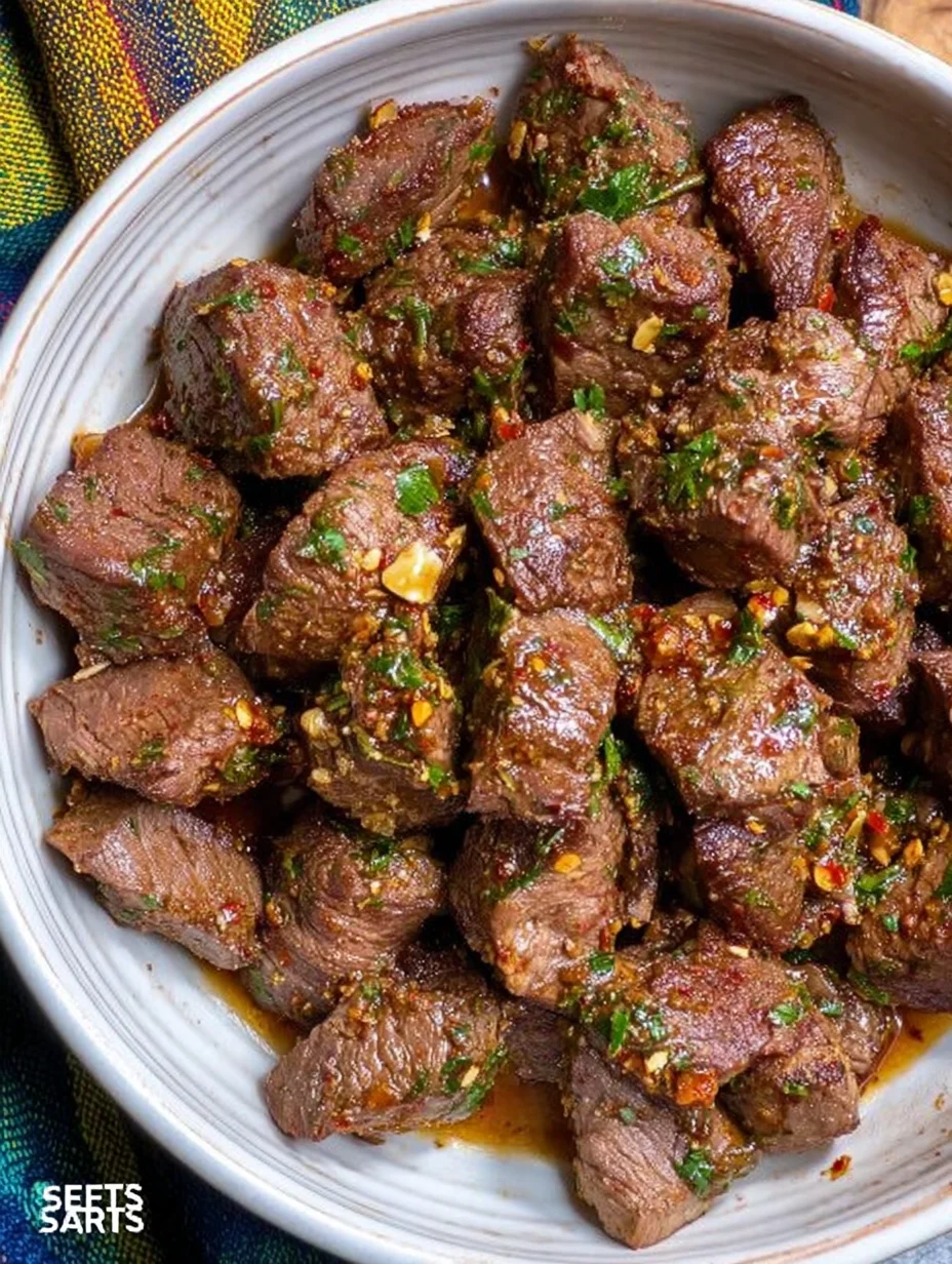 Air Fryer Garlic Butter Steak Bites