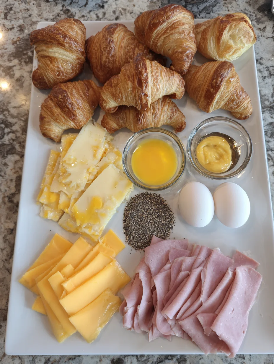 Baked Ham and Cheese Croissants