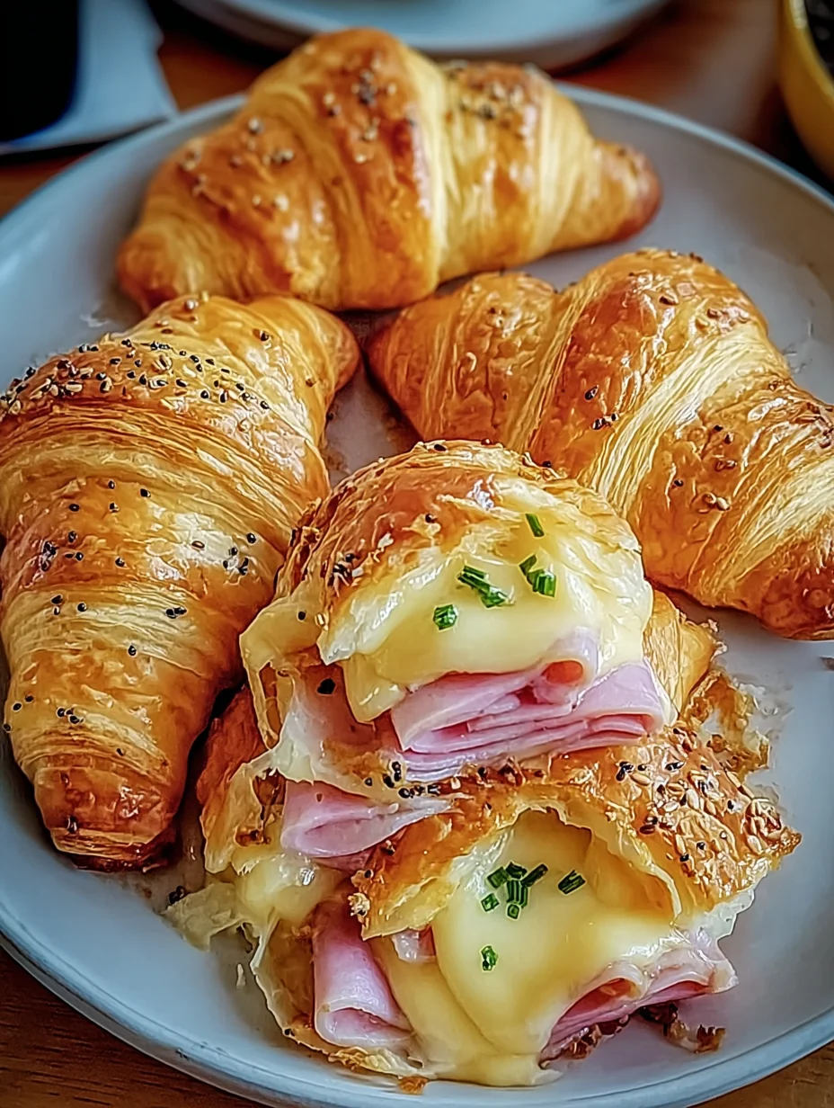 Baked Ham and Cheese Croissants