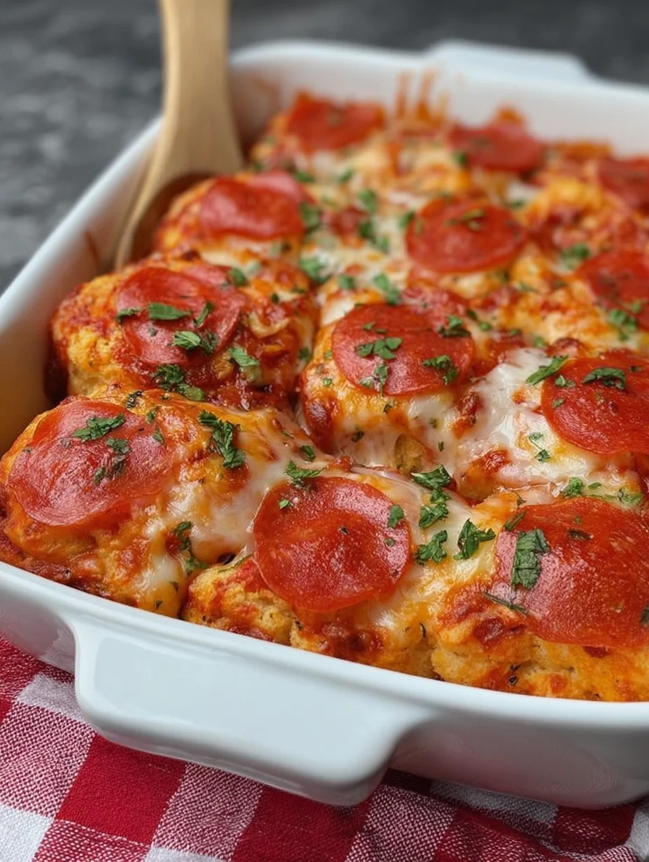 Bubble Up Biscuit Pizza Casserole