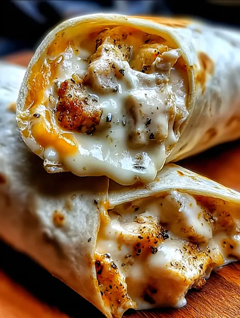 Cheesy Garlic Chicken Wraps