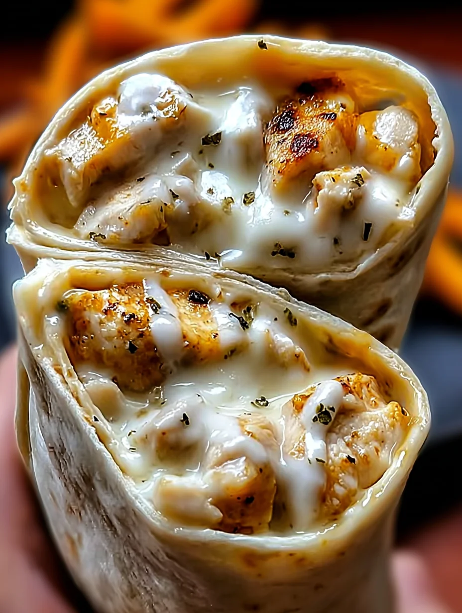 Cheesy Garlic Chicken Wraps