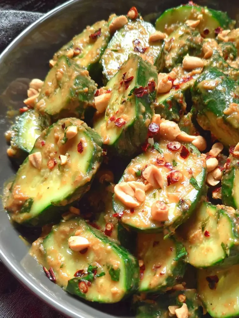 Cucumbers in Spicy Peanut Sauce