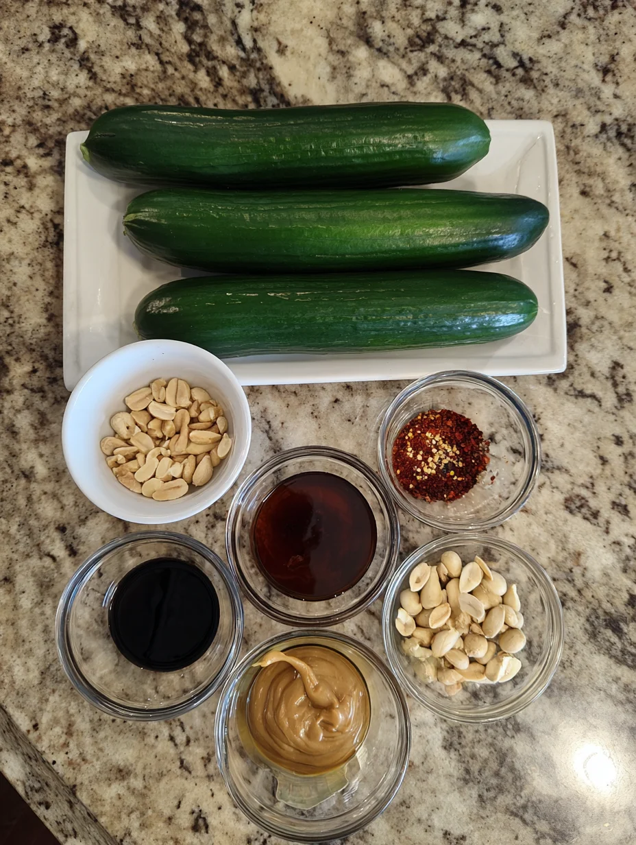 Cucumbers in Spicy Peanut Sauce