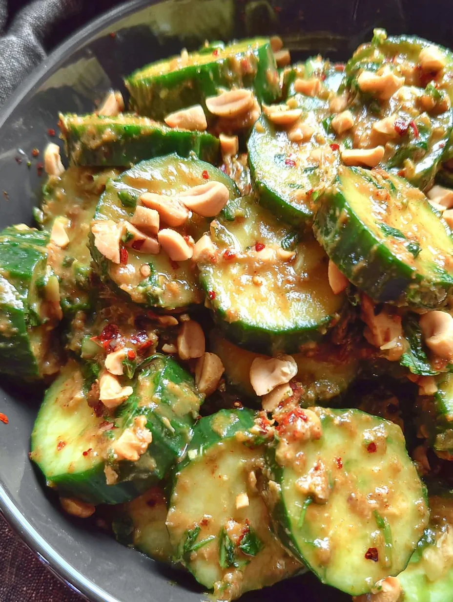 Cucumbers in Spicy Peanut Sauce