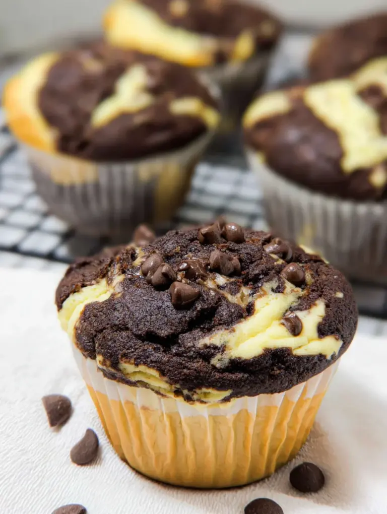 Double Chocolate Cheesecake Muffins