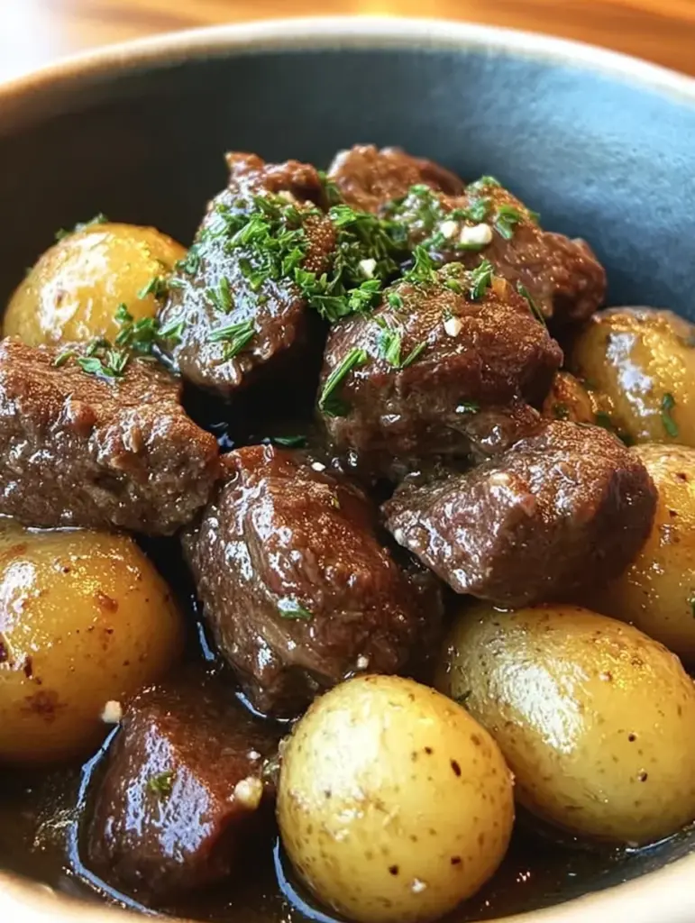 Garlic Butter Beef Bites with Potatoes