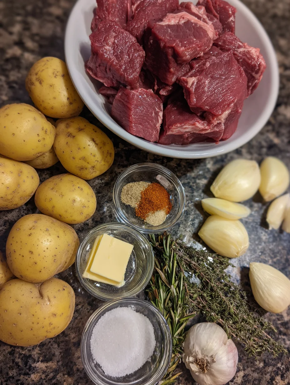 Garlic Butter Beef Bites with Potatoes