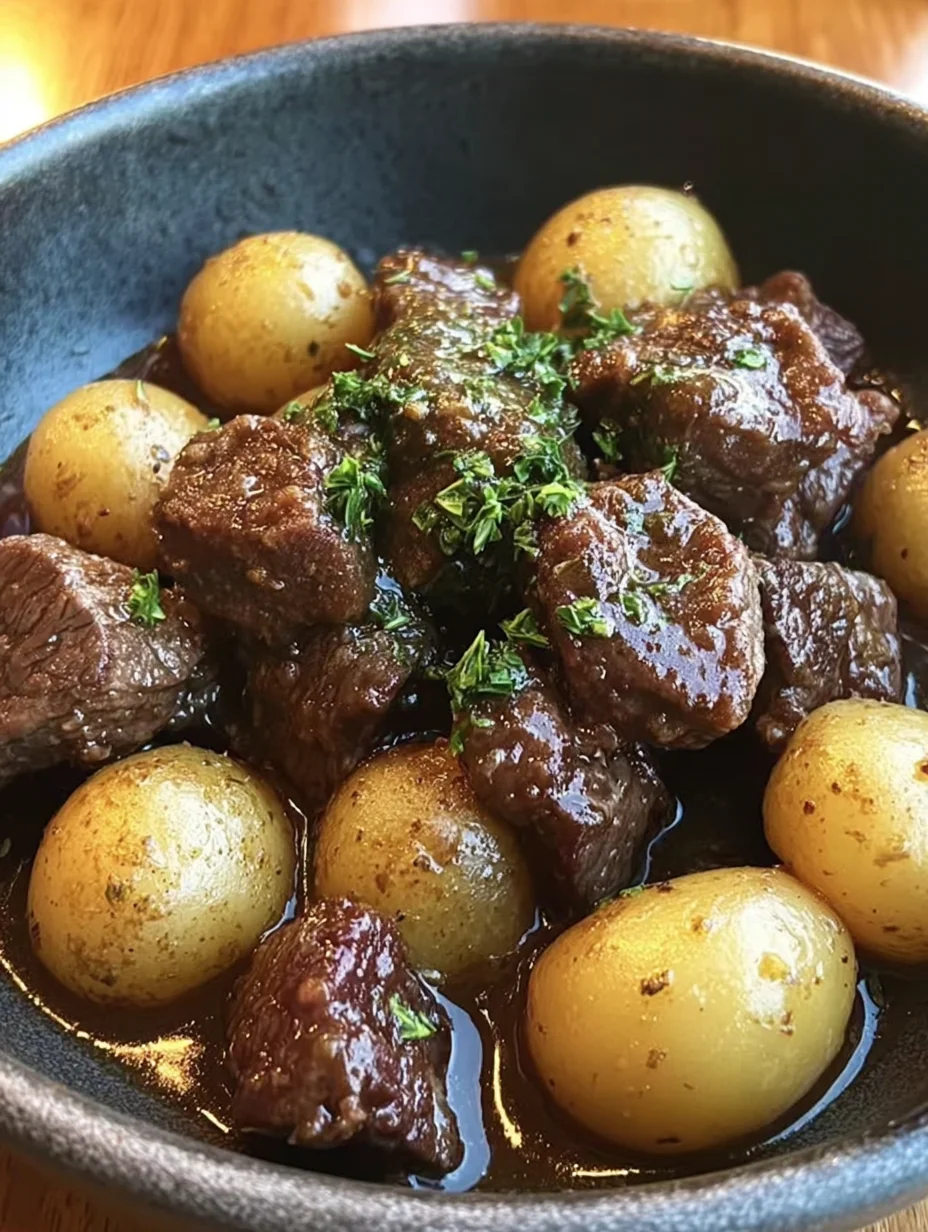 Garlic Butter Beef Bites with Potatoes