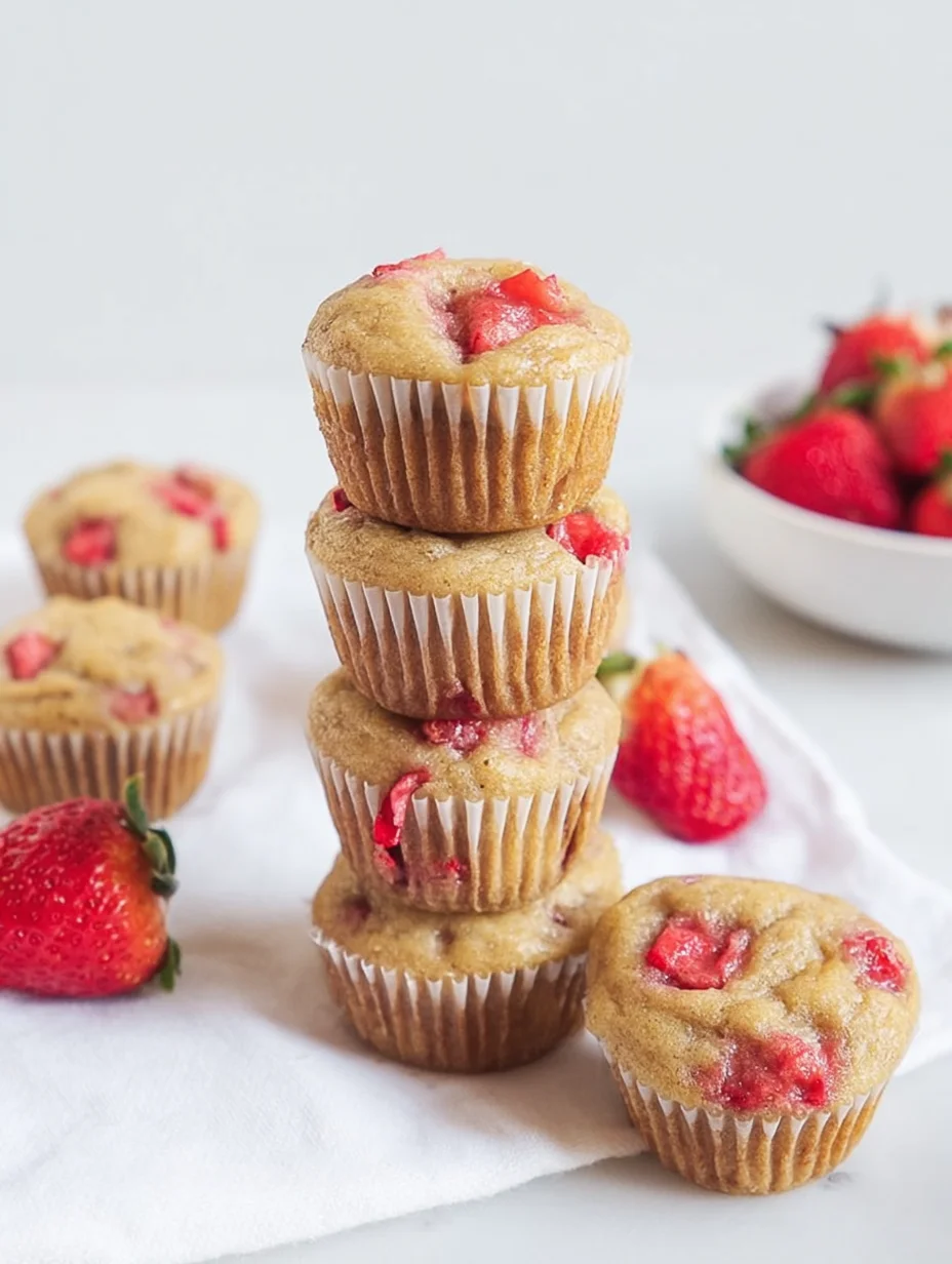 Healthy Strawberry Banana Yogurt Muffins
