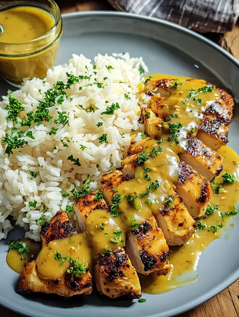 Honig Senf Hähnchen mit Reis
