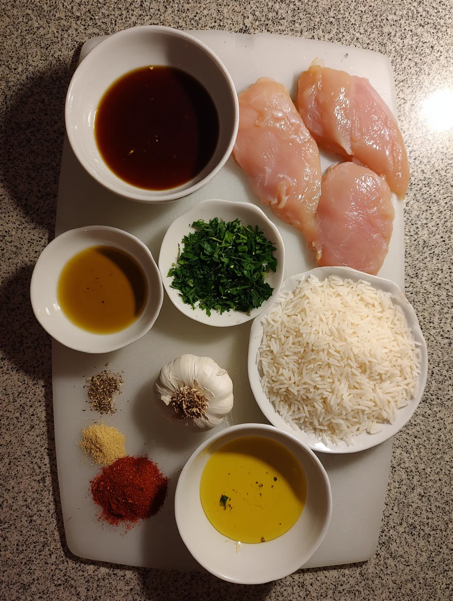 Honig Senf Hähnchen mit Reis