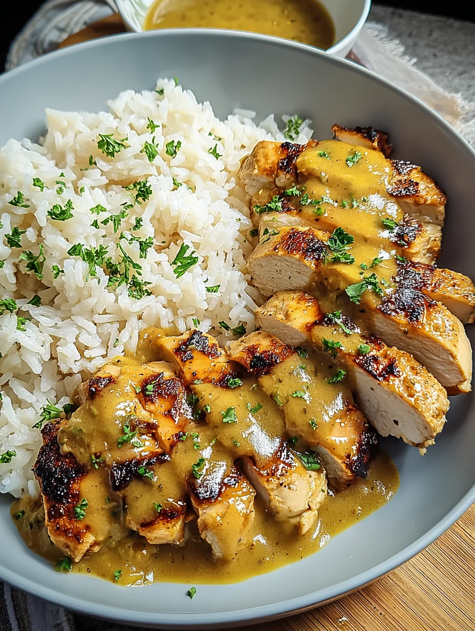 Honig Senf Hähnchen mit Reis